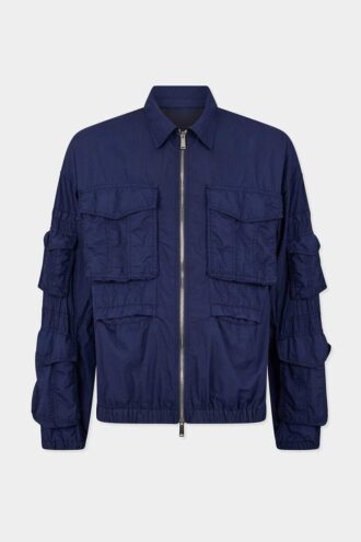 Manteau cargo en nylon teint