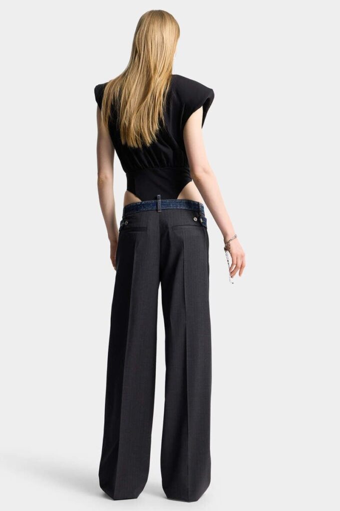Pantalon ample sur mesure en denim hybride, délavage Dark Rebel Rider