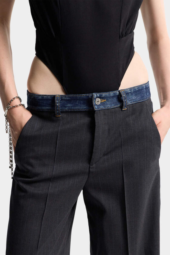 Pantalon ample sur mesure en denim hybride, délavage Dark Rebel Rider