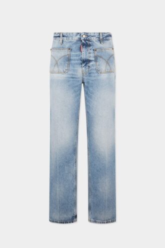 Pantalon sexy des années 70, délavage clair en diagonale