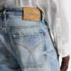Pantalon sexy des années 70, délavage clair en diagonale