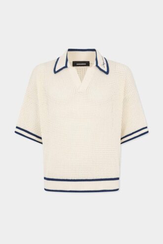 Polo en maille ajourée