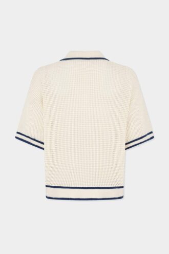 Polo en maille ajourée