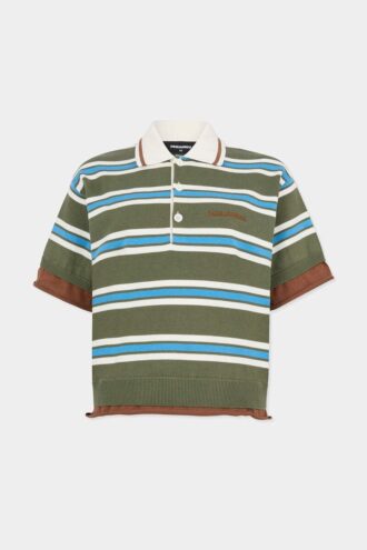 Polo en maille rayée