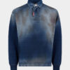 Polo à manches longues en maille effet denim