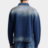 Polo à manches longues en maille effet denim