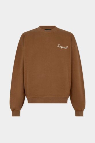 Pull à col rond D2 Signature à coupe décontractée