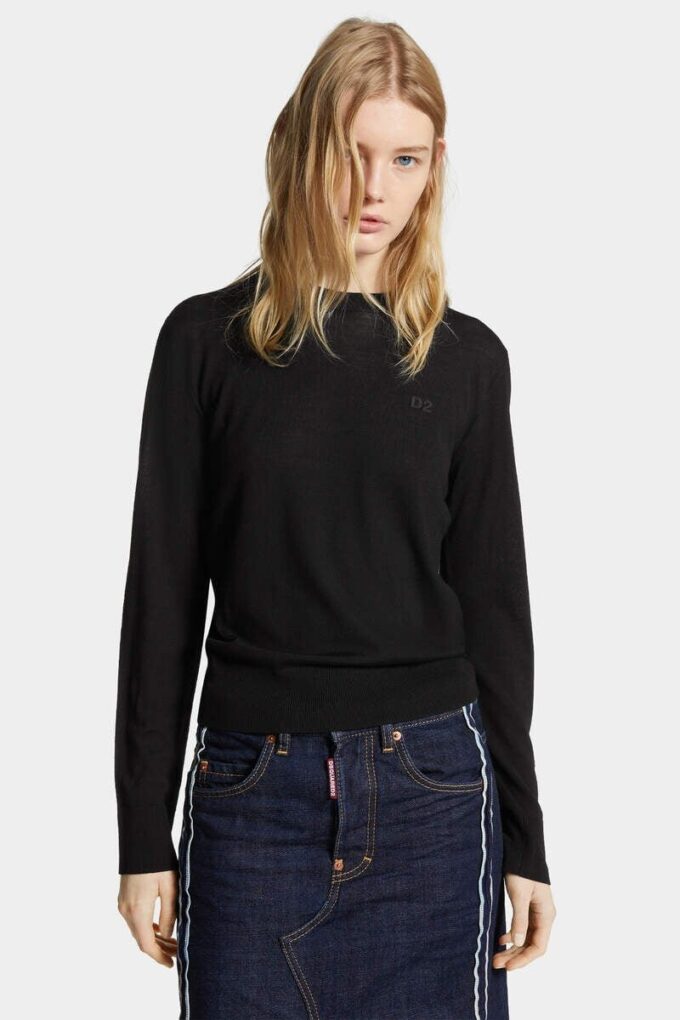 Pull à col rond en laine D2