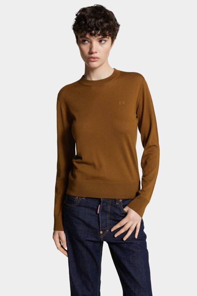 Pull à col rond en laine D2