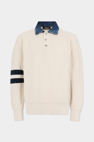Pull en maille D2 mélange denim