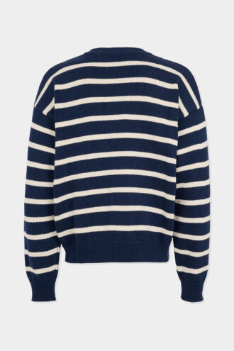 Pull-over en maille rayée