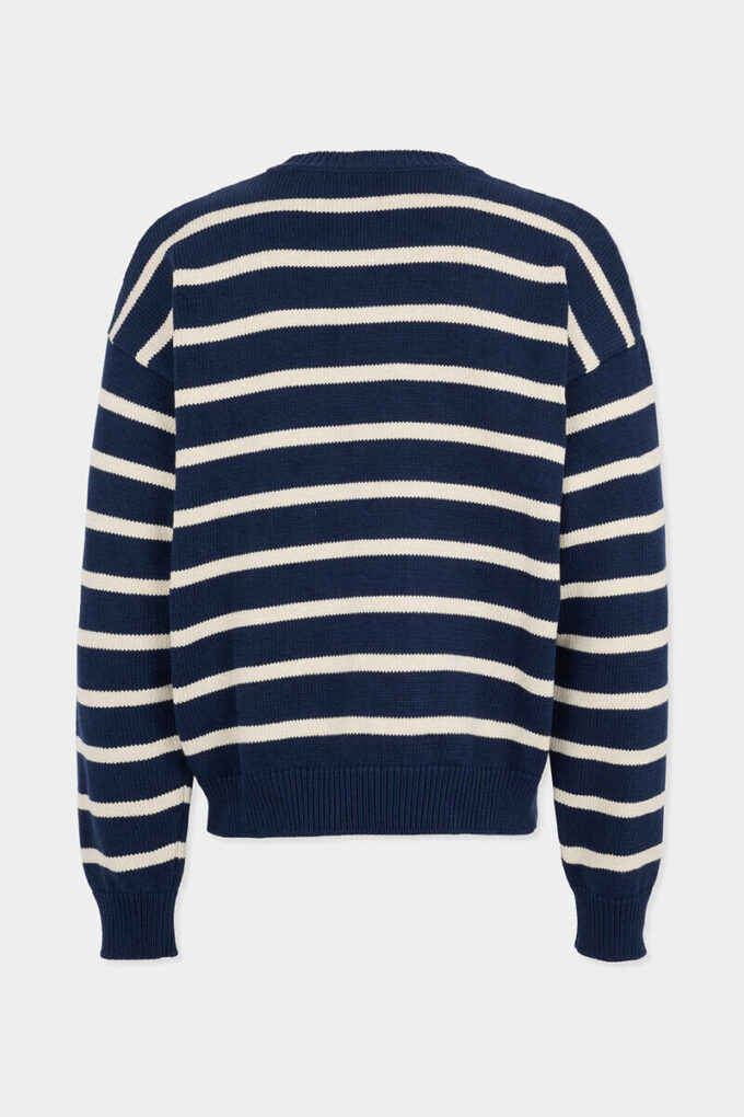 Pull-over en maille rayée