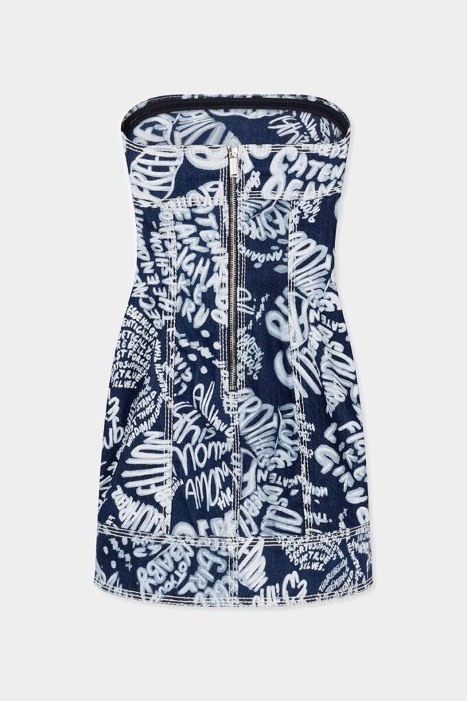 Robe en denim Rebel Hibiscus délavé foncé
