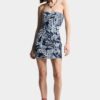 Robe en denim Rebel Hibiscus délavé foncé