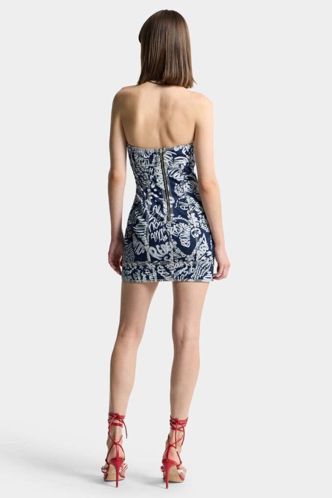 Robe en denim Rebel Hibiscus délavé foncé