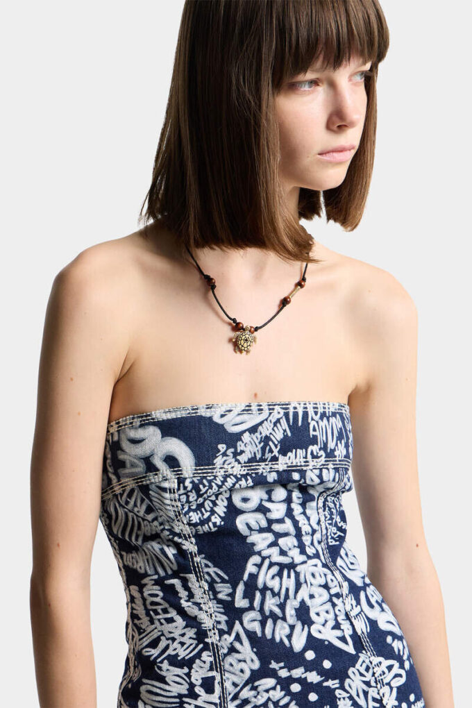 Robe en denim Rebel Hibiscus délavé foncé