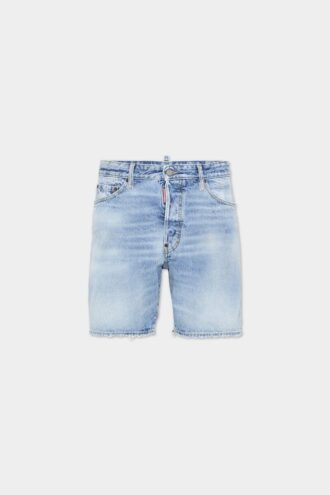 Short bleu marine délavé clair
