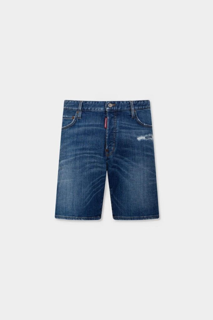 Short bleu marine délavé moyen Short bleu marine délavé moyen