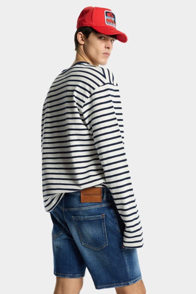 Short bleu marine délavé moyen Short bleu marine délavé moyen