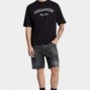 Short marine délavé noir