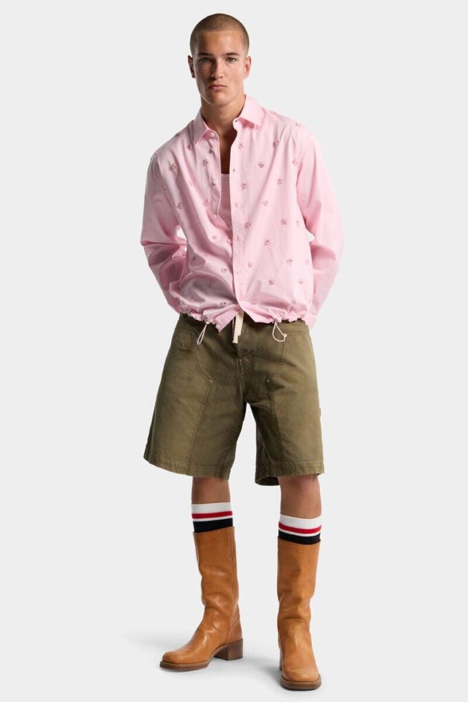 Shorts de charpentier teint en pièce