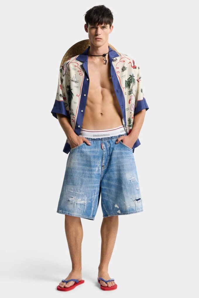 Shorts de surf délavé clair