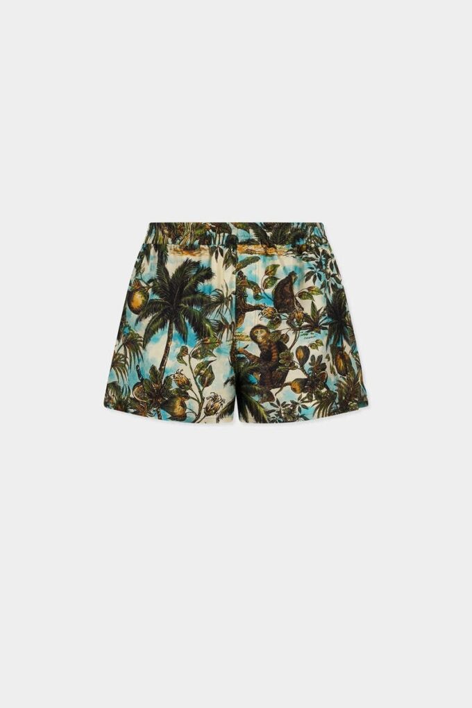 Shorts à enfiler imprimé singe