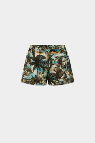 Shorts à enfiler imprimé singe