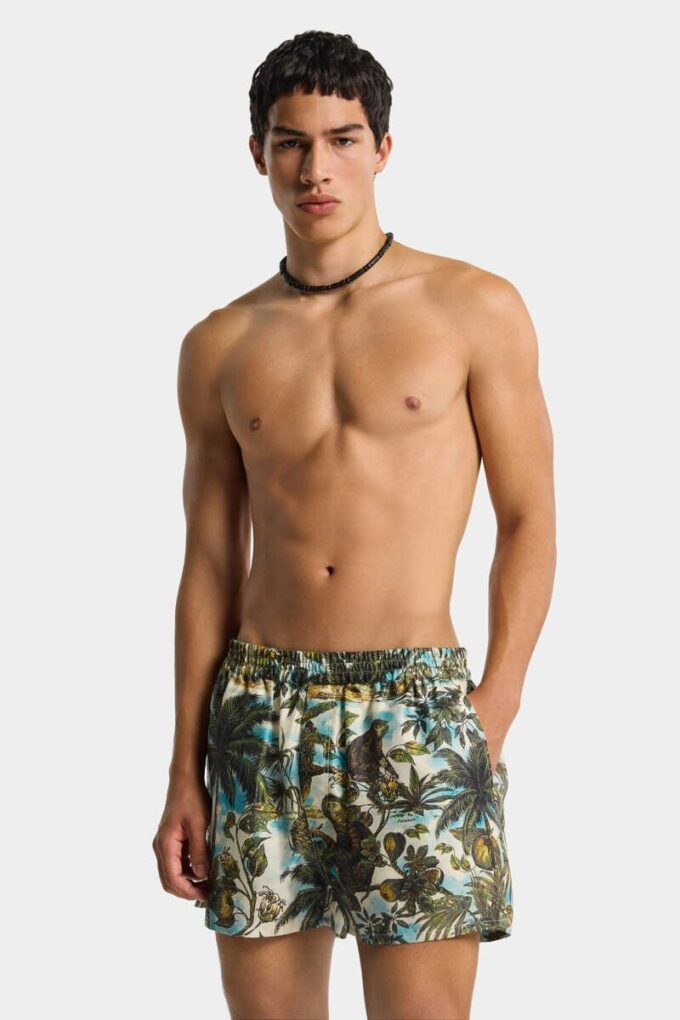 Shorts à enfiler imprimé singe