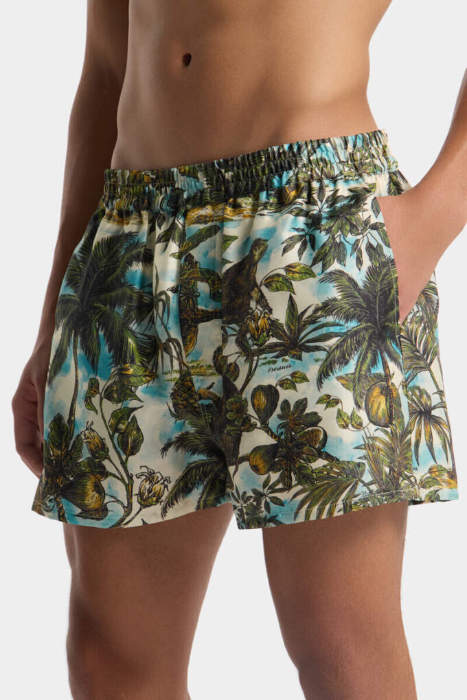 Shorts à enfiler imprimé singe