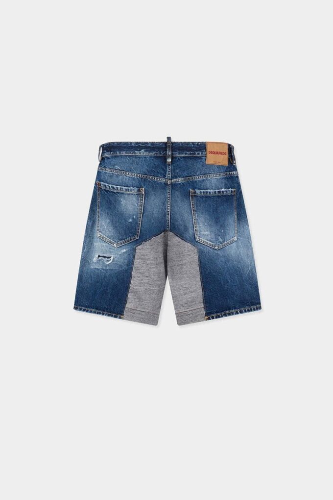 Shorts hybrides délavés et légèrement déchirés