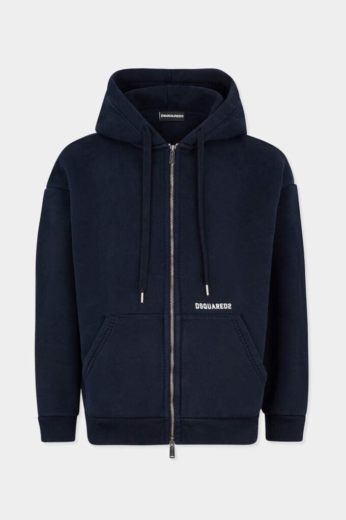Sweat à capuche zippé coupe boyfriend avec logo Dsquared2