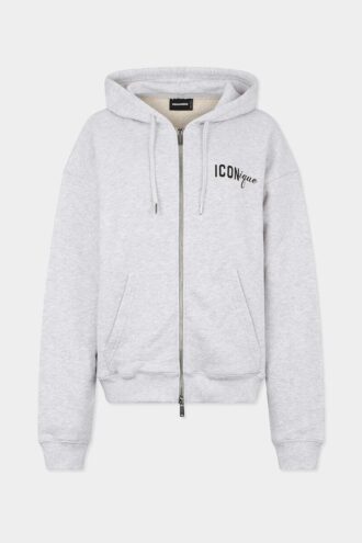 Sweat à capuche zippé Iconique à coupe boyfriend