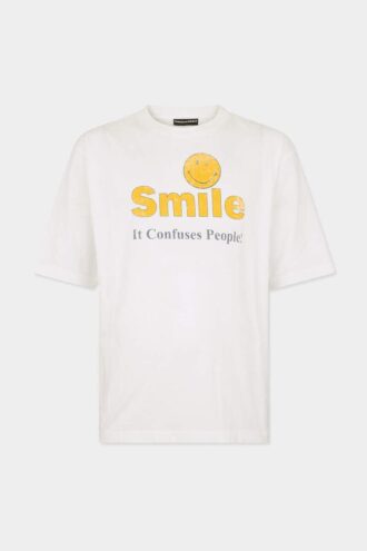 T-shirt ample Smiley X D2 teint et délavé