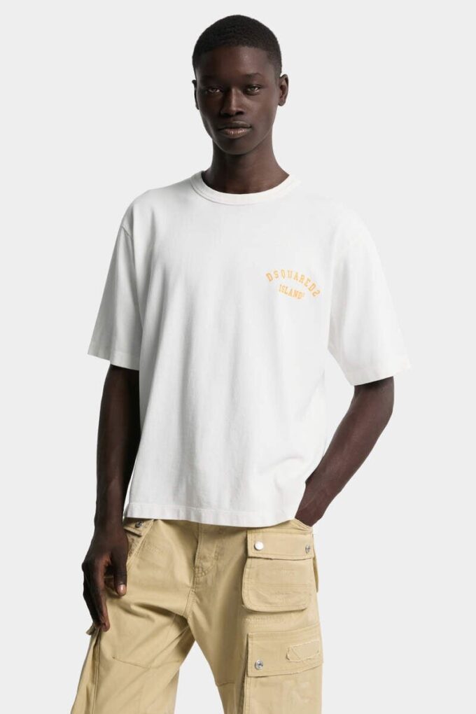 T-shirt ample teint façon vintage