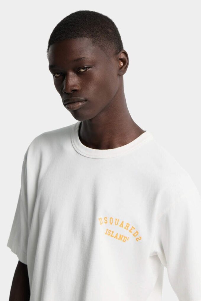 T-shirt ample teint façon vintage