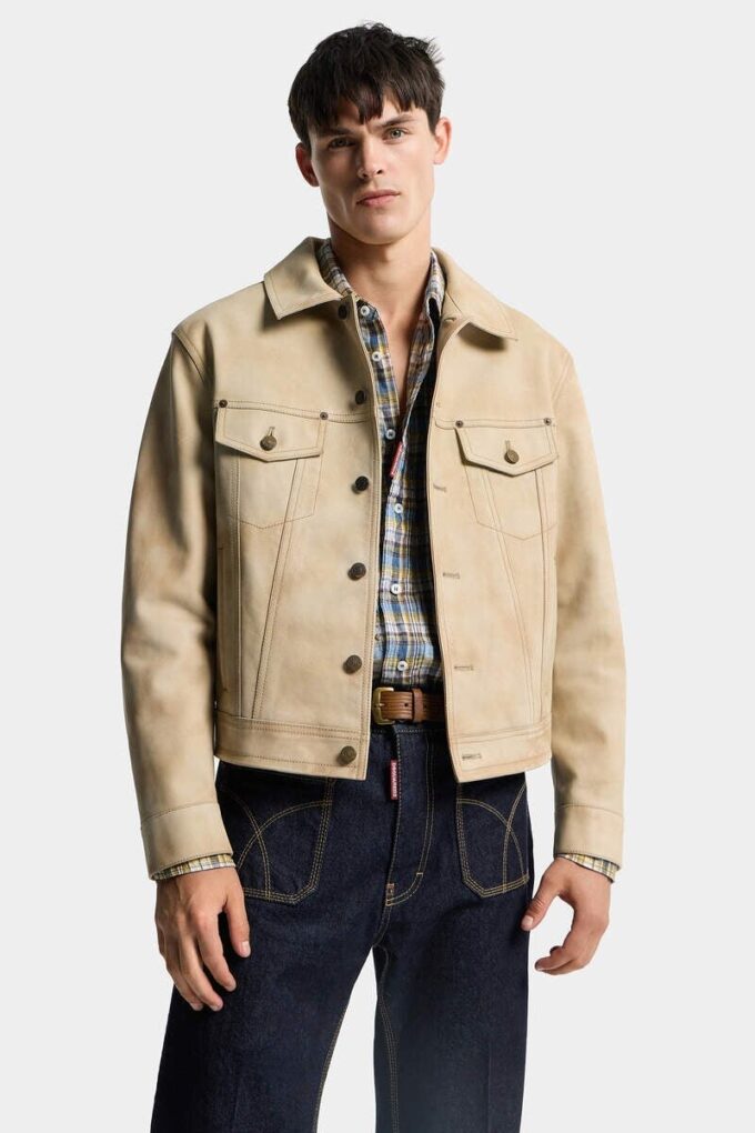 Veste en cuir style jean Veste en cuir style jean