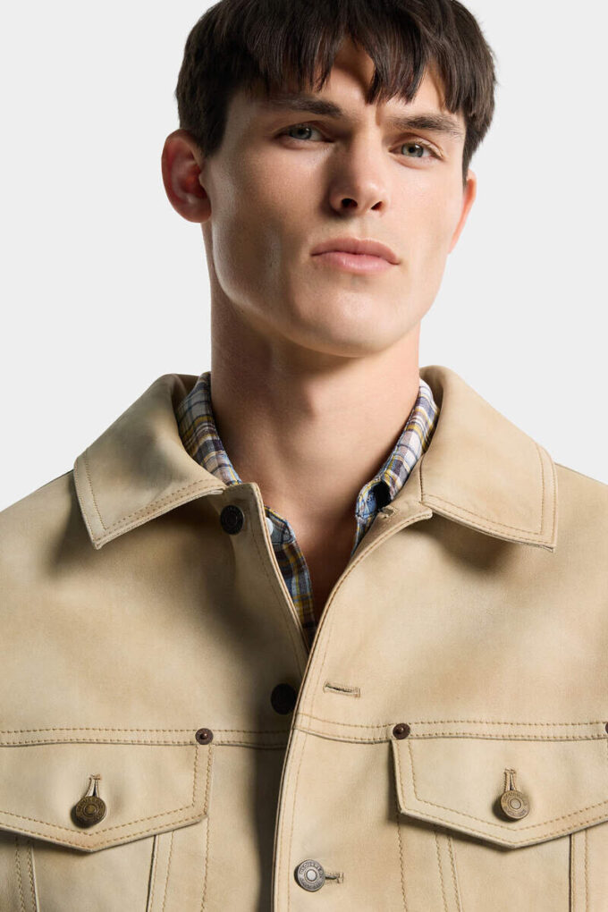 Veste en cuir style jean Veste en cuir style jean