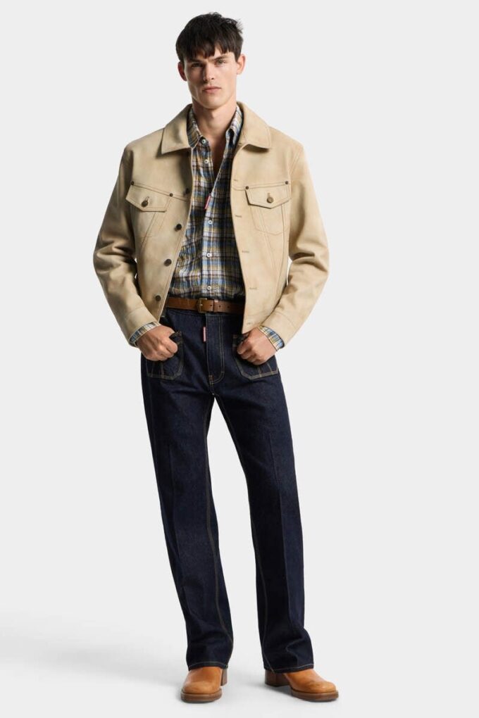 Veste en cuir style jean Veste en cuir style jean