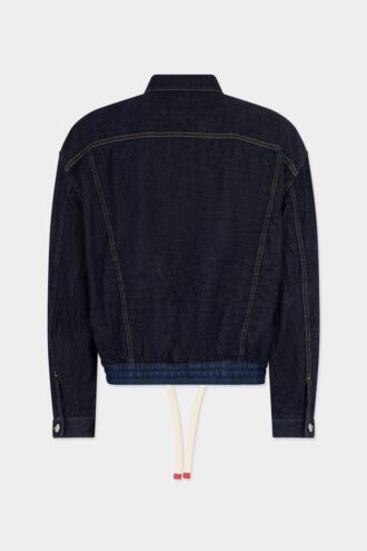 Veste en jean cargo délavage foncé