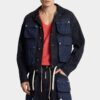 Veste en jean cargo délavage foncé Veste en jean cargo délavage foncé