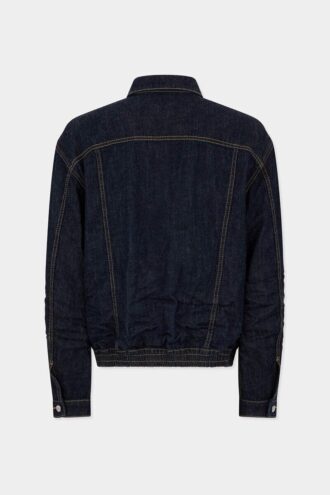 Veste en jean délavé foncé avec cordon de serrage