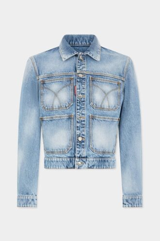 Veste en jean délavé « Light Diagonale » style années 70