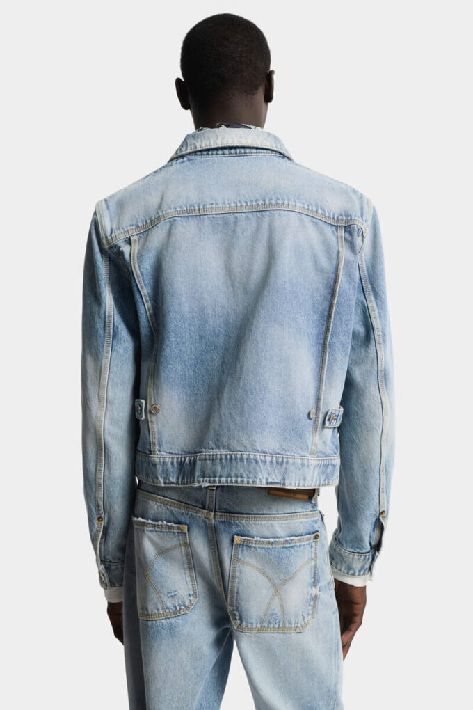 Veste en jean délavé « Light Diagonale » style années 70 Veste en jean délavé « Light Diagonale » style années 70