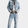 Veste en jean délavé « Light Diagonale » style années 70 Veste en jean délavé « Light Diagonale » style années 70