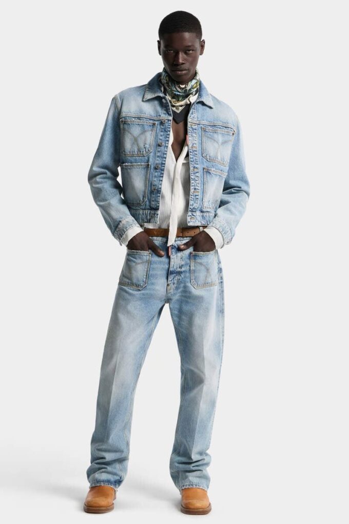 Veste en jean délavé « Light Diagonale » style années 70 Veste en jean délavé « Light Diagonale » style années 70