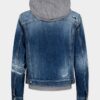 Veste en jean délavée à déchirures moyennes Veste en jean délavée à déchirures moyennes