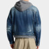 Veste en jean délavée à déchirures moyennes Veste en jean délavée à déchirures moyennes