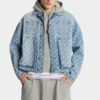 Veste en jean utilitaire délavée claire Veste en jean utilitaire délavée claire