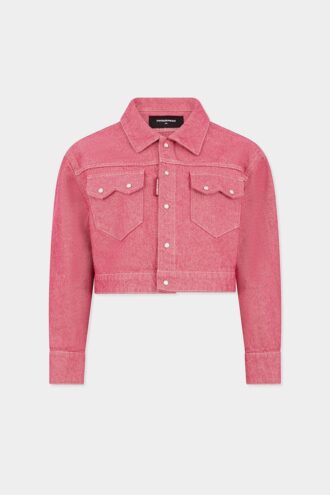 Veste en jeans carrée en denim Oxford